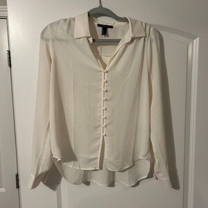 H&M Cream Button-Up Blouse